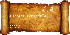Lichtig Manfréd névjegykártya